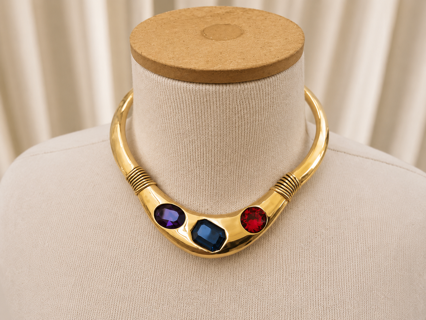 Gold-Tone Jewelled Collar Necklace