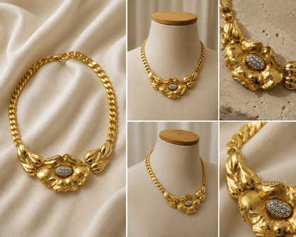 Vanity of New York Floral Statement Necklace
