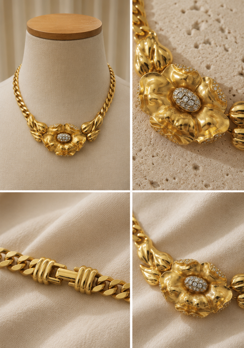 Vanity of New York Floral Statement Necklace