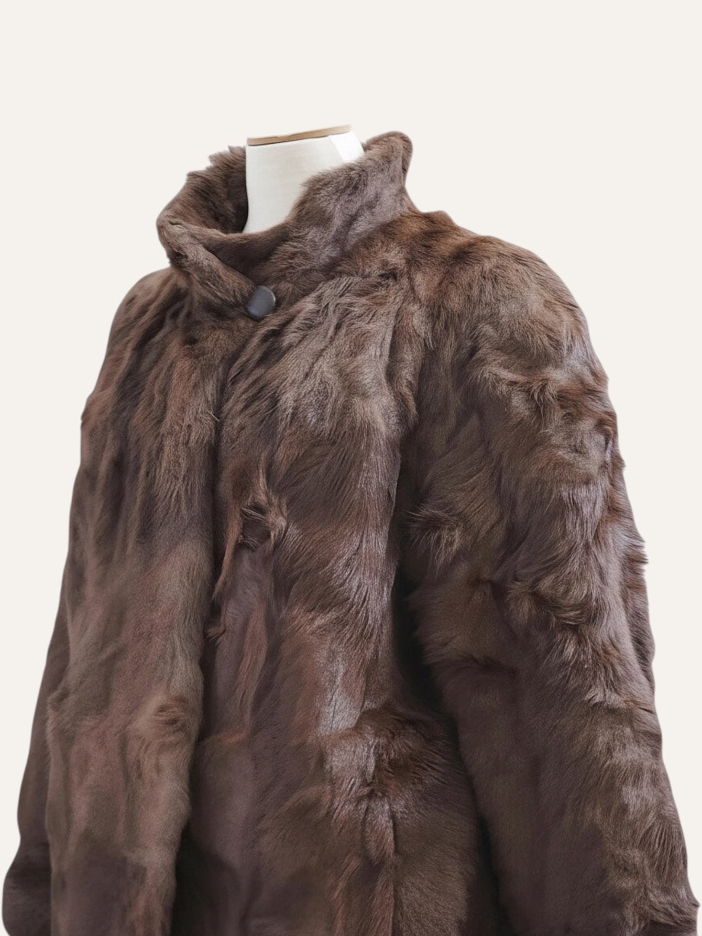 Natural Fur High Neck Coat