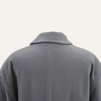 Cashmere & Virgin Wool Double-Breasted Overcoat in Dove Grey — image 9 of 10