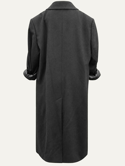 Back of the black cashmere overcoat