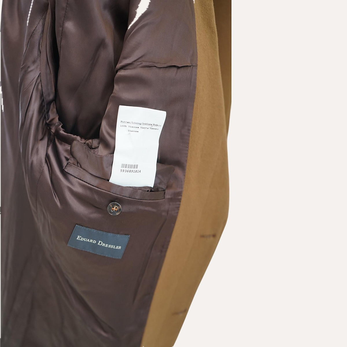 Eduard Dressler Pure Wool Overcoat in Camel — image 10 of 10