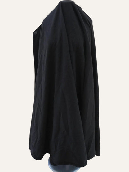 Wool Faux Fur Collar Cape Coat