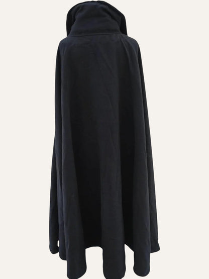 Wool Faux Fur Collar Cape Coat