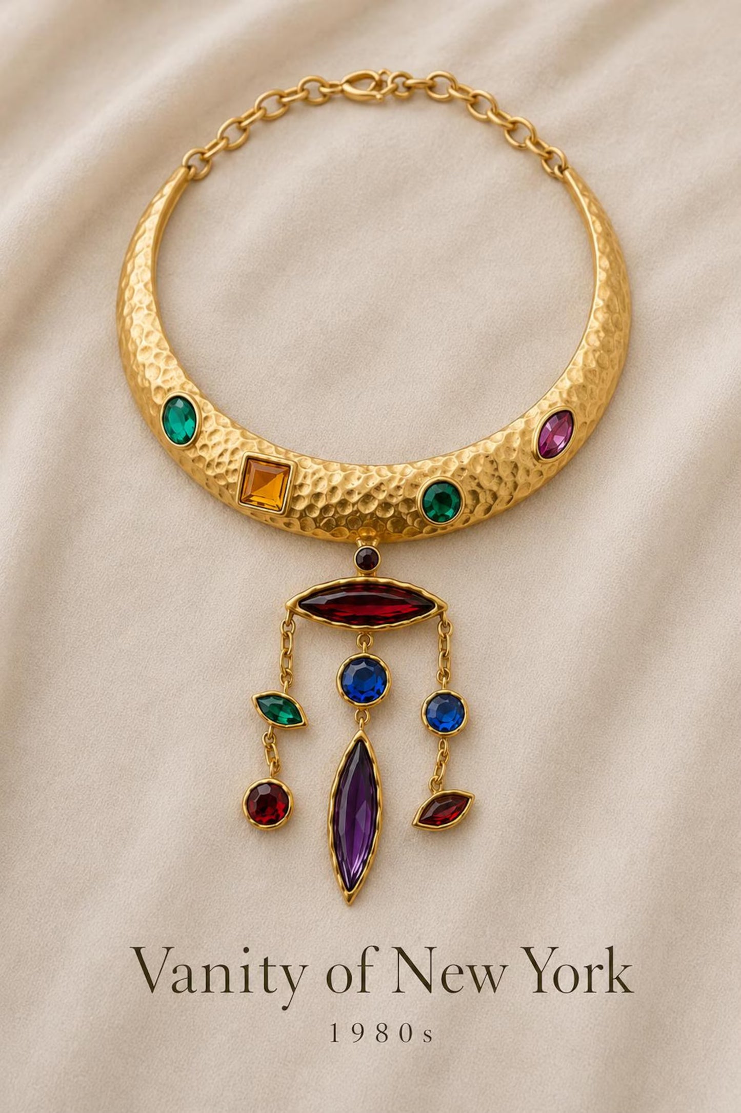 Vanity of New York Jewelled Bib Necklace