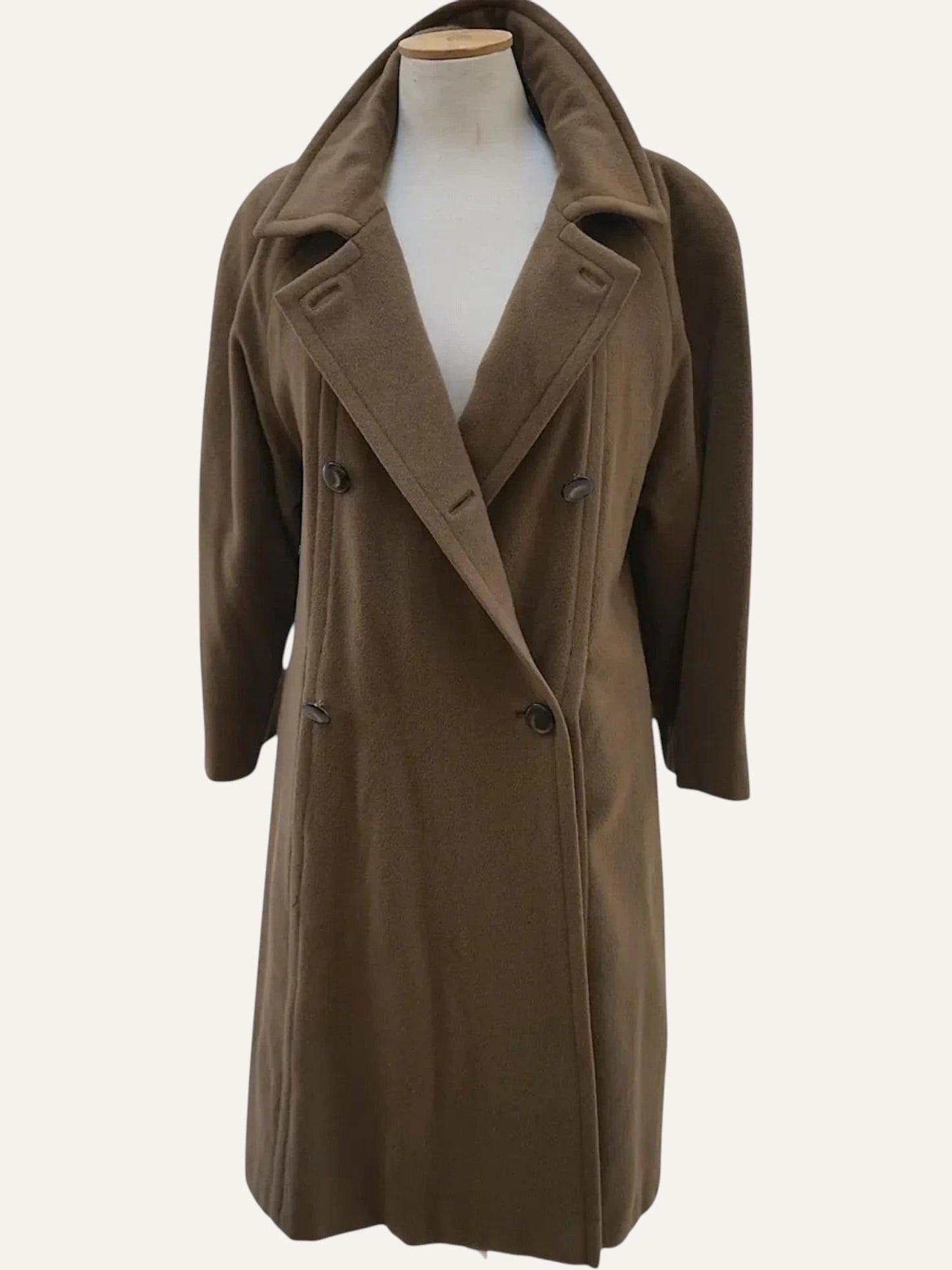 Wool Double-Breasted Raglan Coat