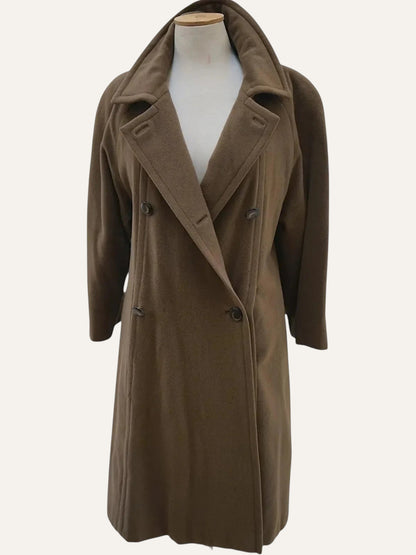 Wool Double-Breasted Raglan Coat