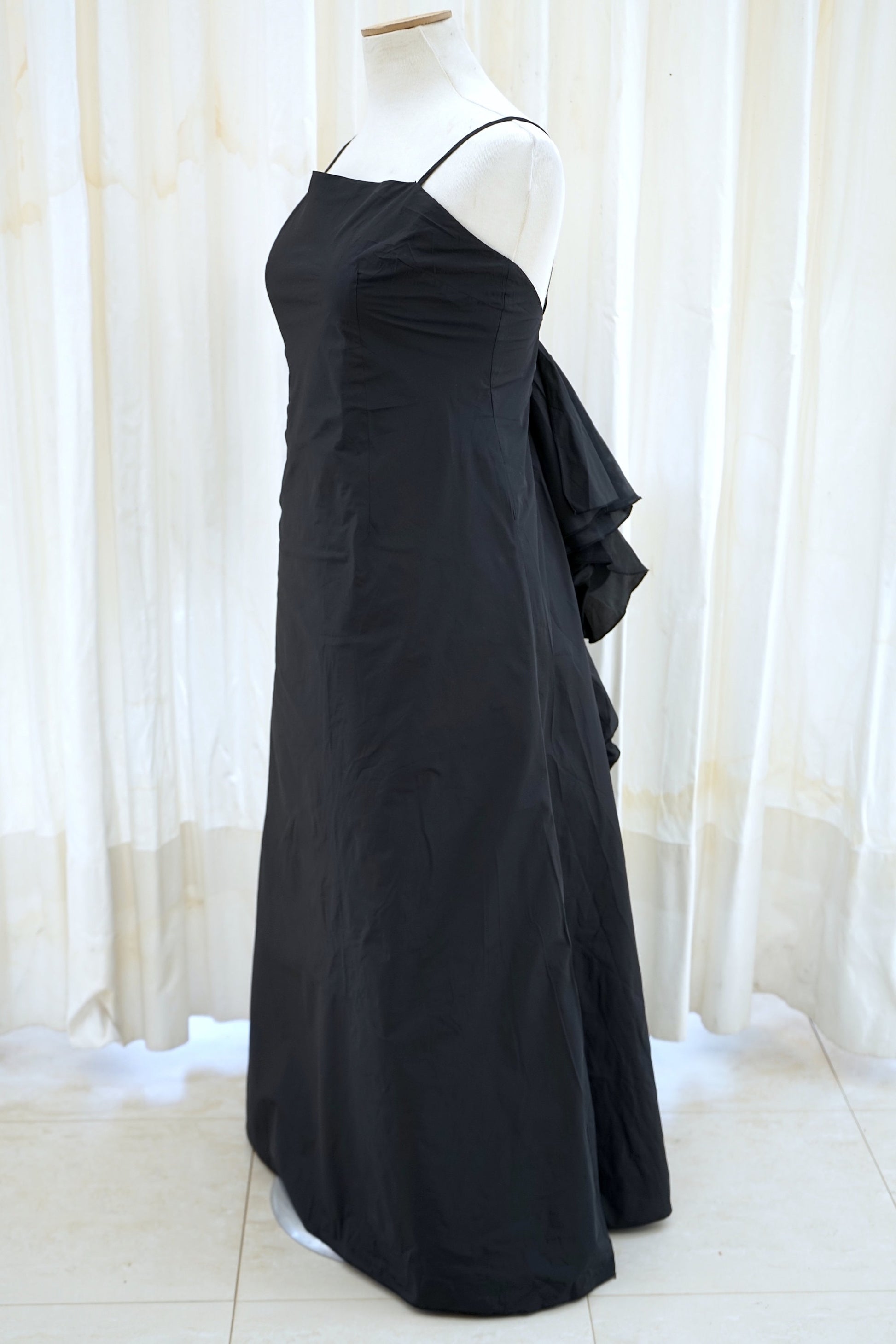 Vintage black taffeta gown, full length