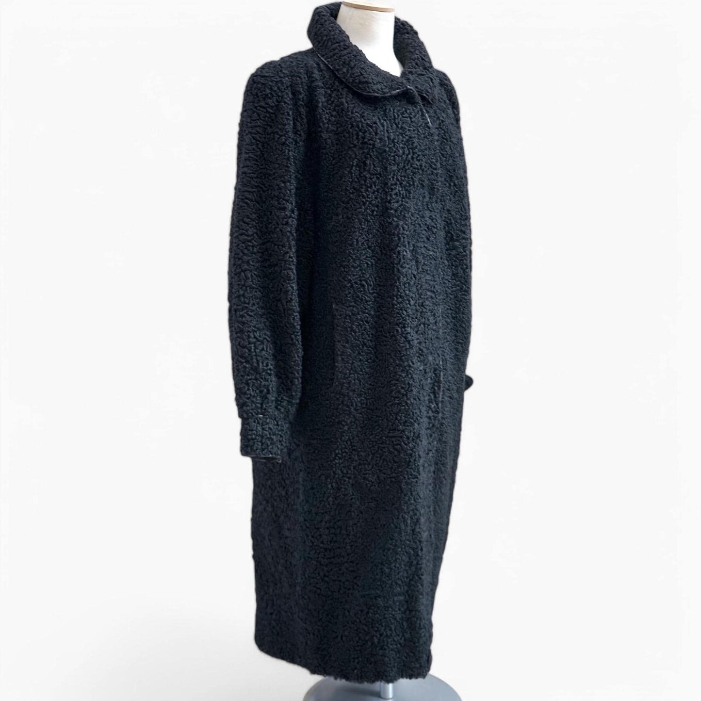 Raab & Metz Nürnberg Black Astrakhan Cocoon Coat