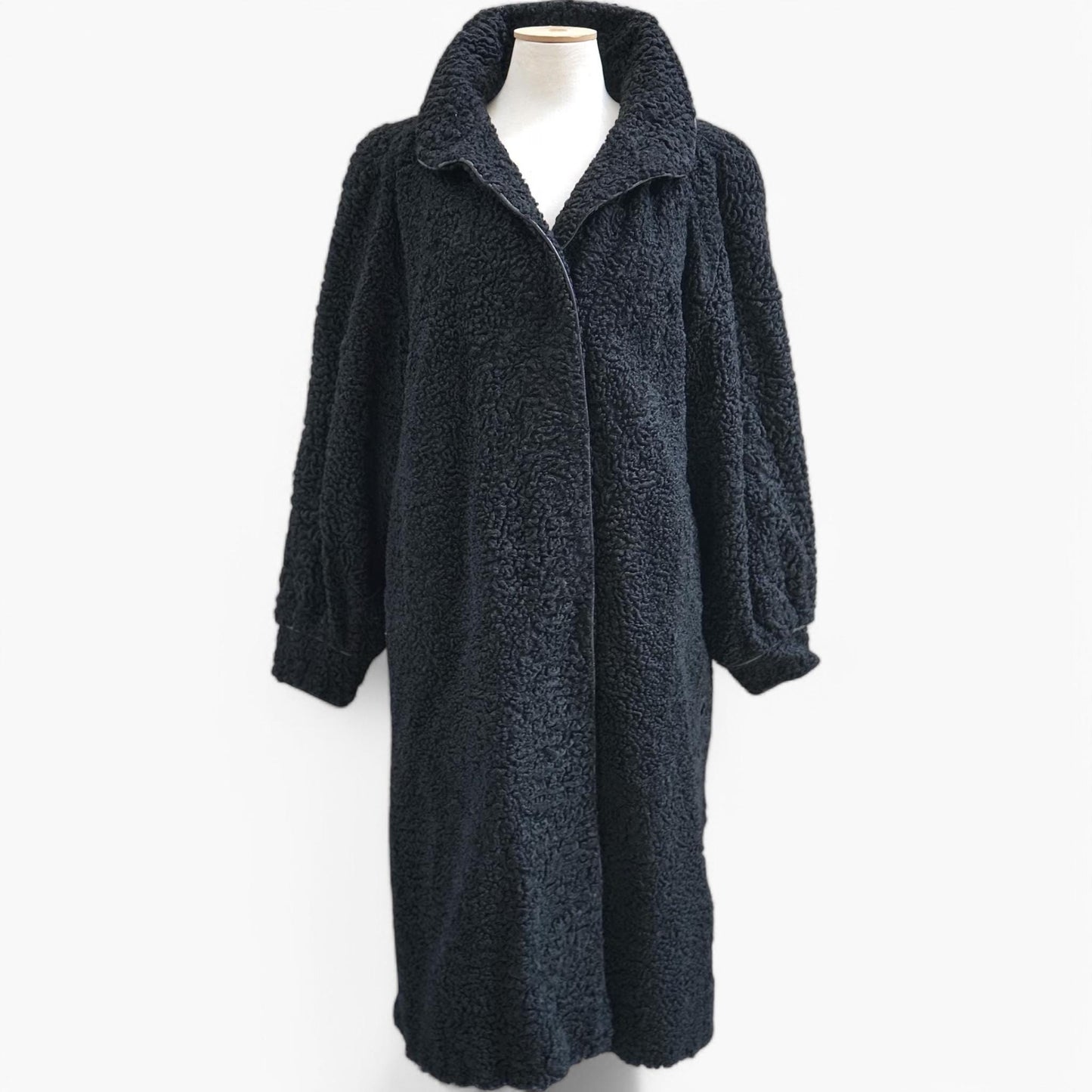 Raab & Metz Nürnberg Black Astrakhan Cocoon Coat