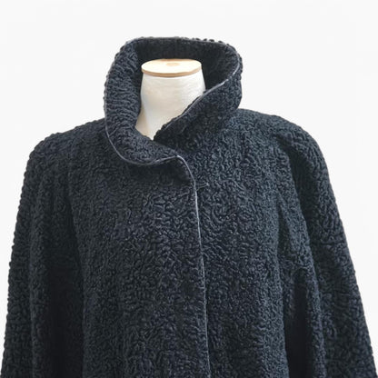 Raab & Metz Nürnberg Black Astrakhan Cocoon Coat