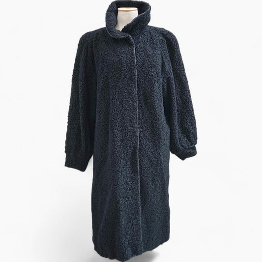 Raab & Metz Nürnberg Black Astrakhan Cocoon Coat