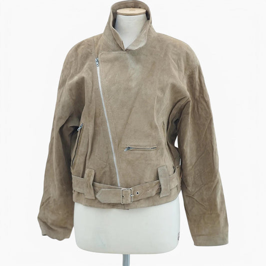 USA Suede Belted Jacket Cartographic Lining