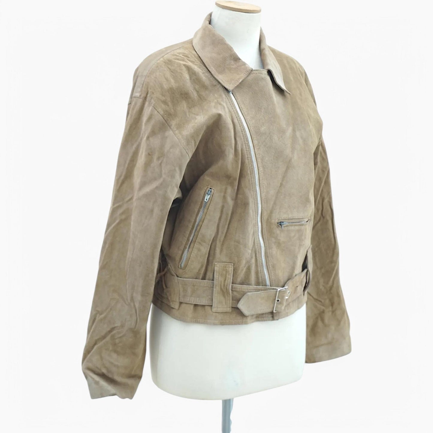 USA Suede Belted Jacket Cartographic Lining