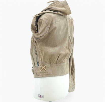 USA Suede Belted Jacket Cartographic Lining
