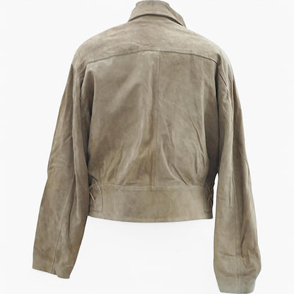 USA Suede Belted Jacket Cartographic Lining