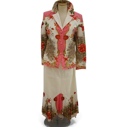 Romano Firenze 1980s Floral Cotton Two-Piece Set