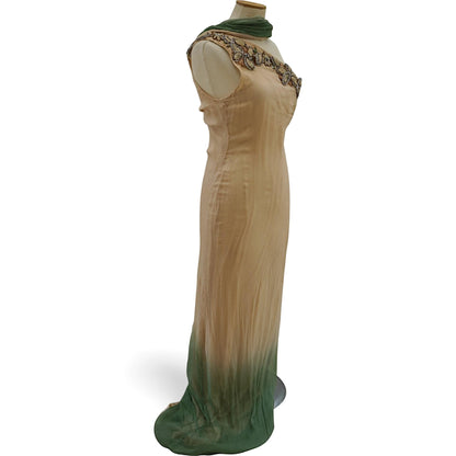 Guy Laroche Ombré Jewelled One-Shoulder Gown