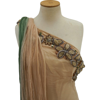 Guy Laroche Ombré Jewelled One-Shoulder Gown