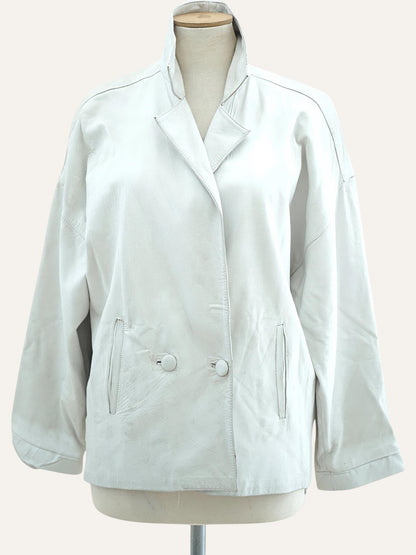 Lamb Nappa Double-Breasted Leather Jacket