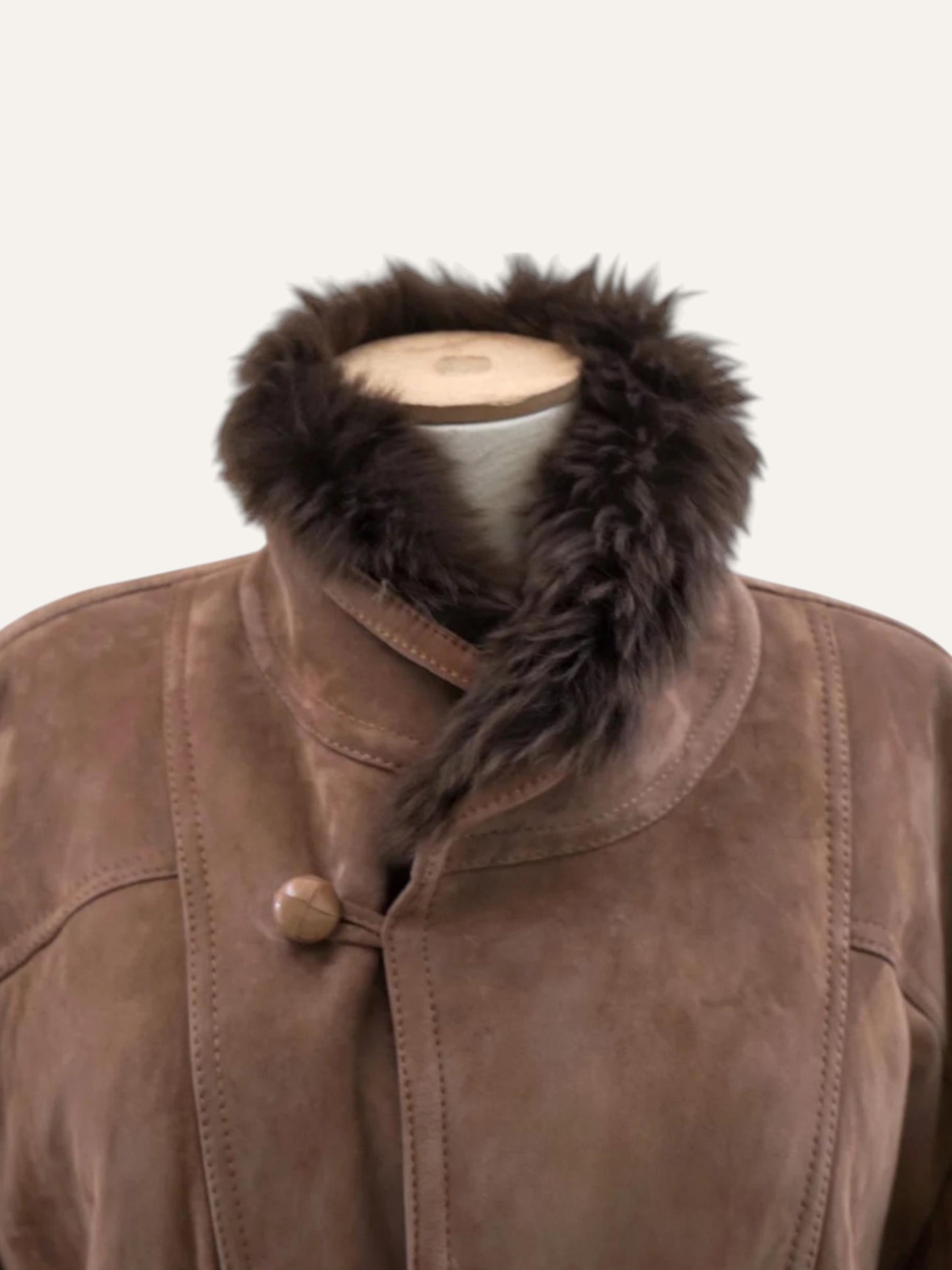 Vintage Suede Shearling Coat