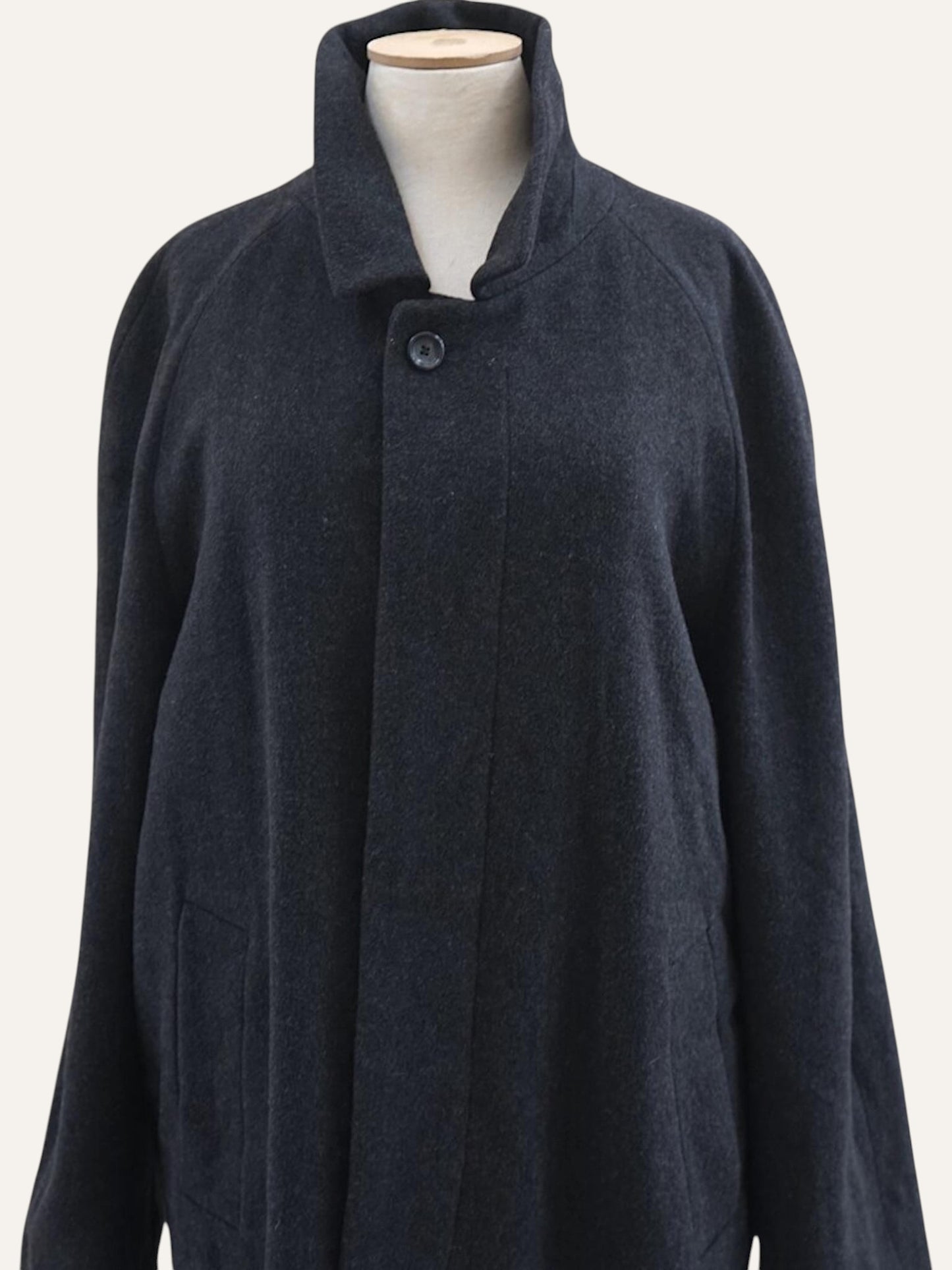 Charcoal Raglan Wool Coat