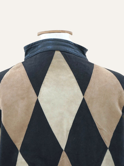 Harlequin Leather Suede Patchwork Jacket