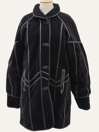 Succedeir Velvet Noir Shearling Coat