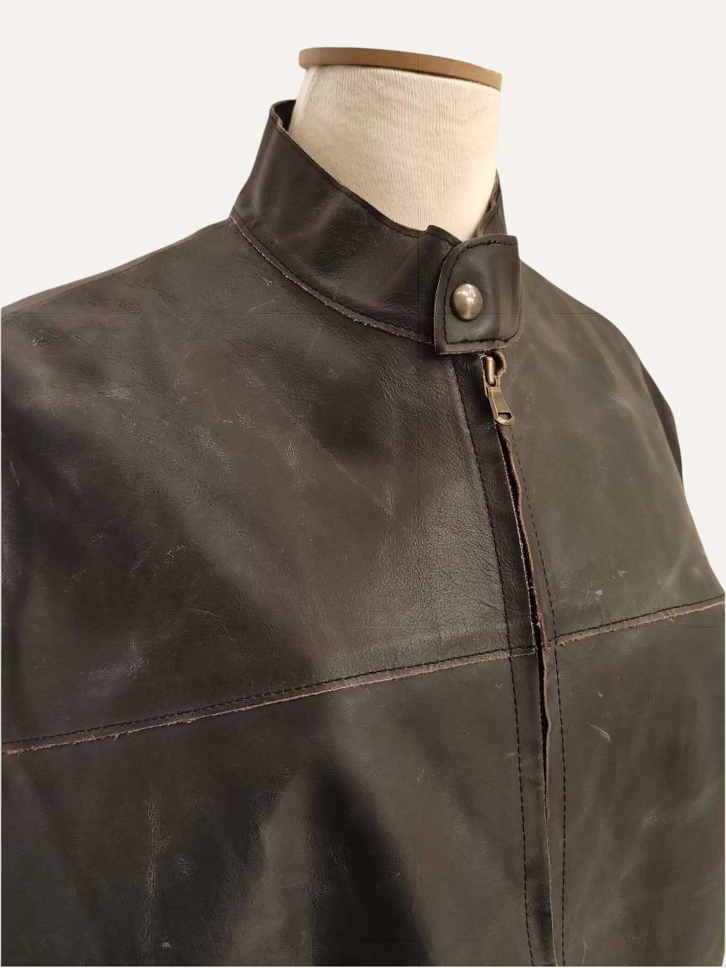 Raw Leather Biker Jacket