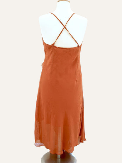 Sandro Ferrone Asymmetric Dress in Terracotta