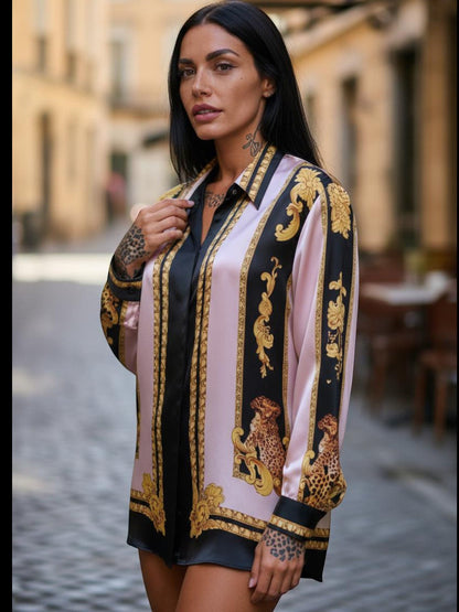 Silk Baroque Tiger Print Shirt