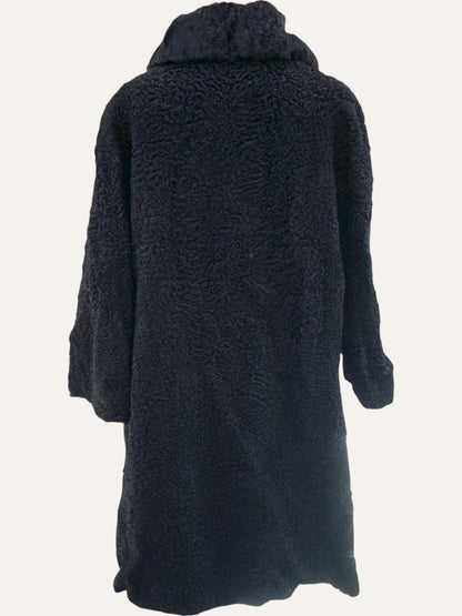 Double Breasted Swakara Karakul Fur Coat