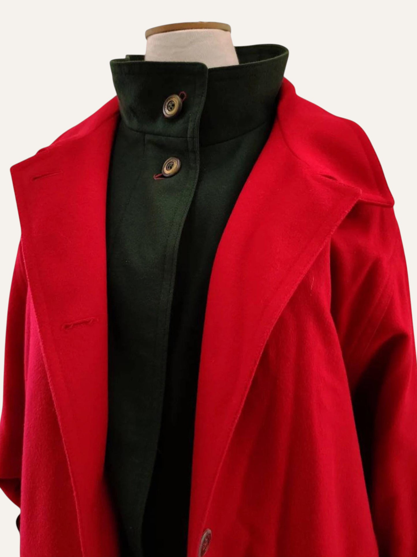 Vintage Loden Wool Long Coat