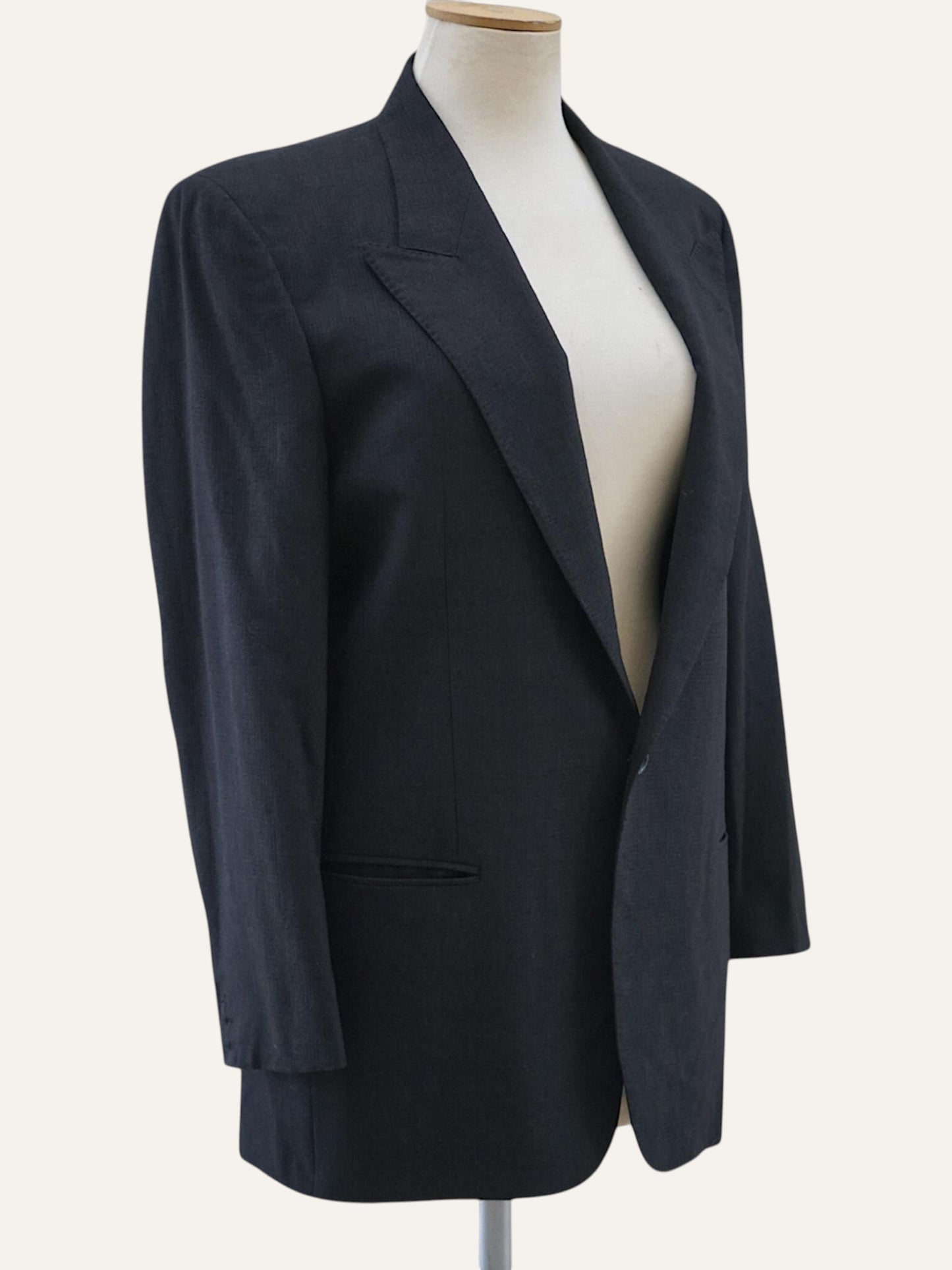 Valentino Uomo Wool Blazer in Charcoal