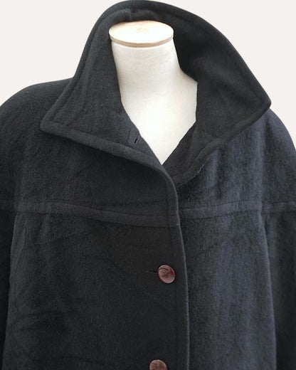 Alpaca & Wool Oversized Funnel-Neck Coat