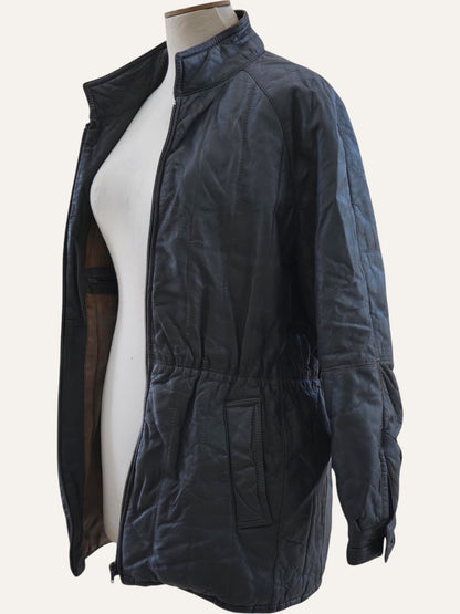 Vera Pelle Distressed Leather Quilted Blouson