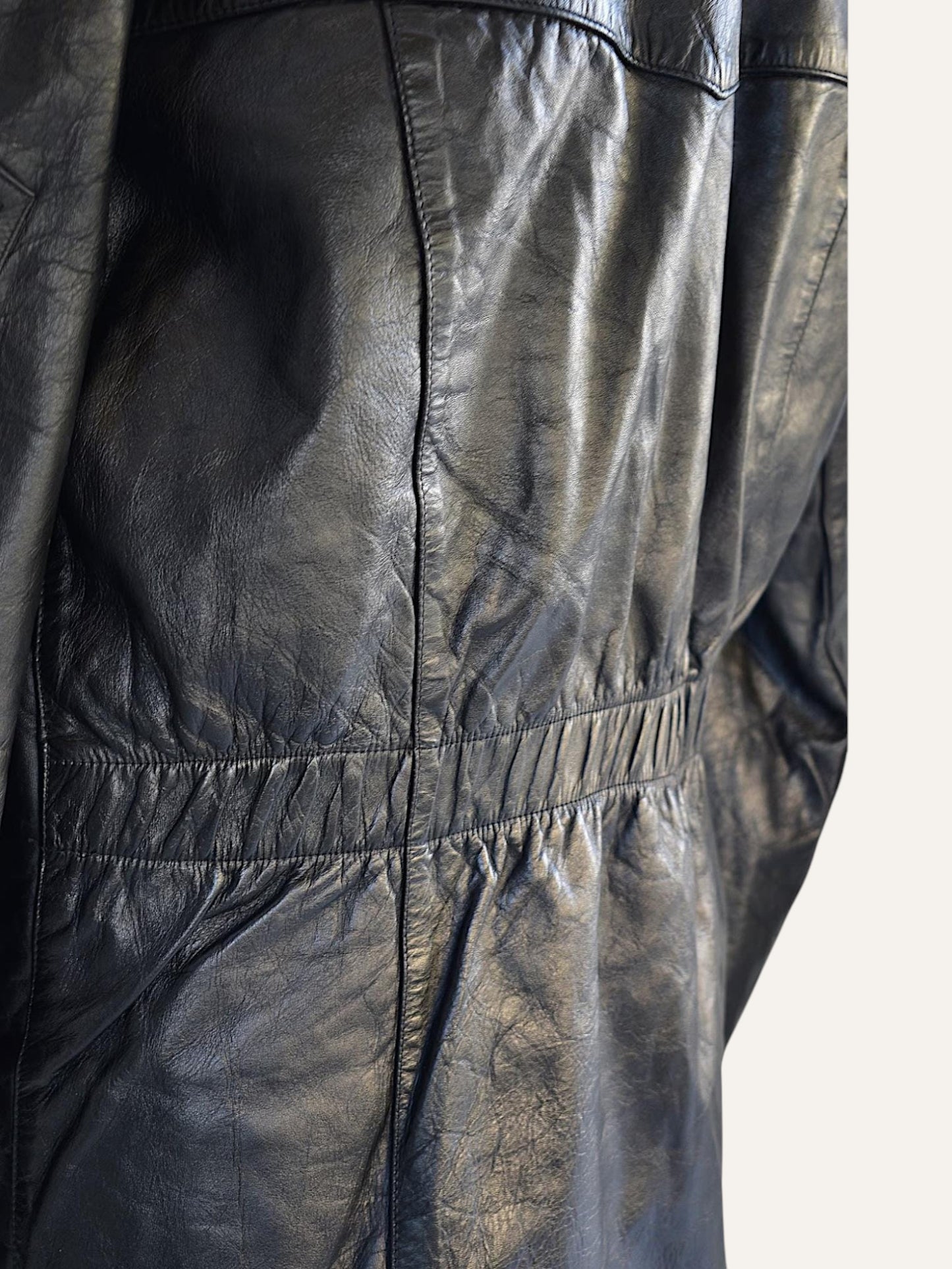 Polizia di Stato Leather Oversized Coat