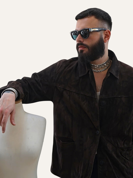 Suede Leather Western-Yoke Jacket