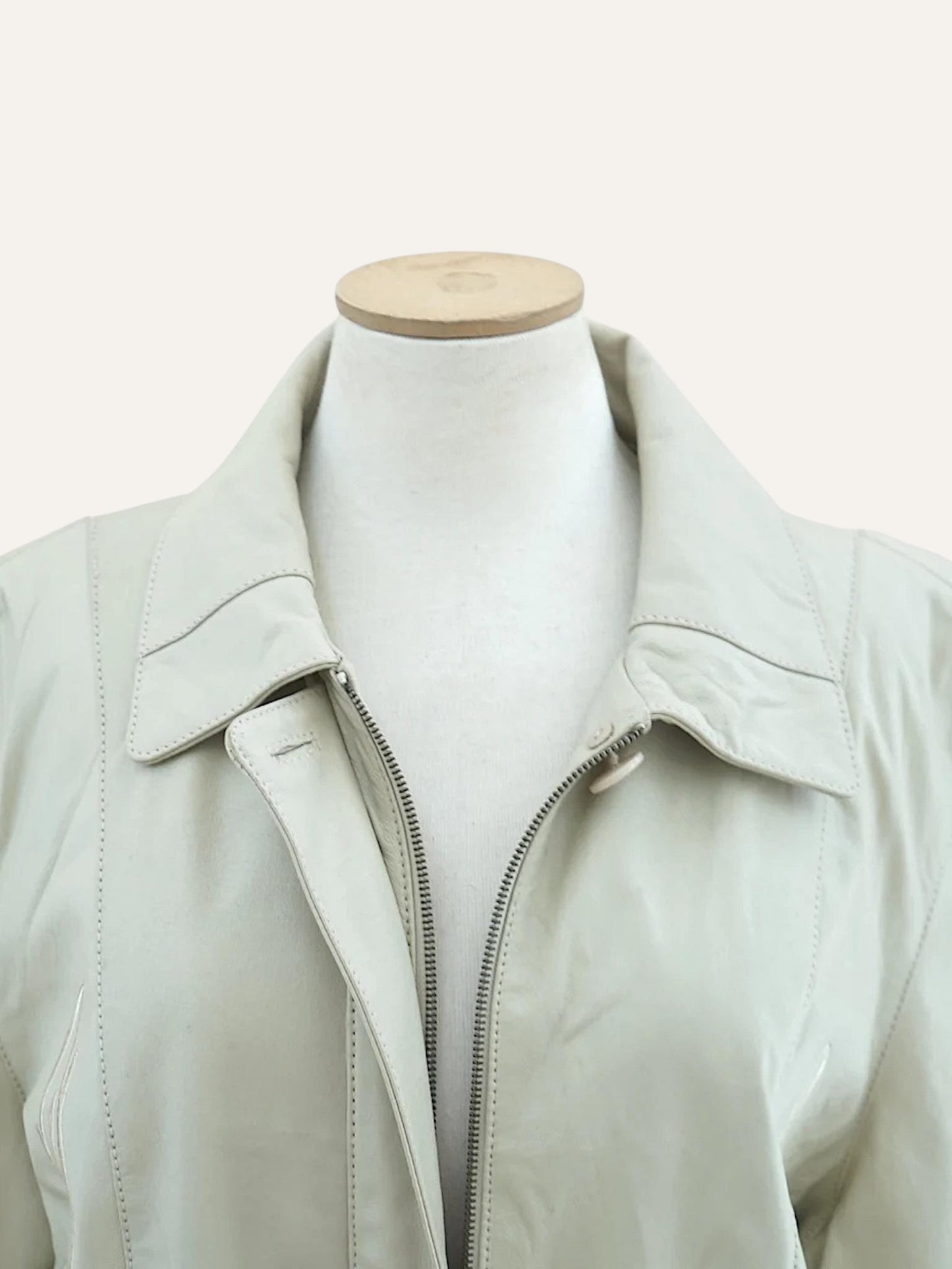 Pig Nappa Leather Jacket Tonal Embroidery