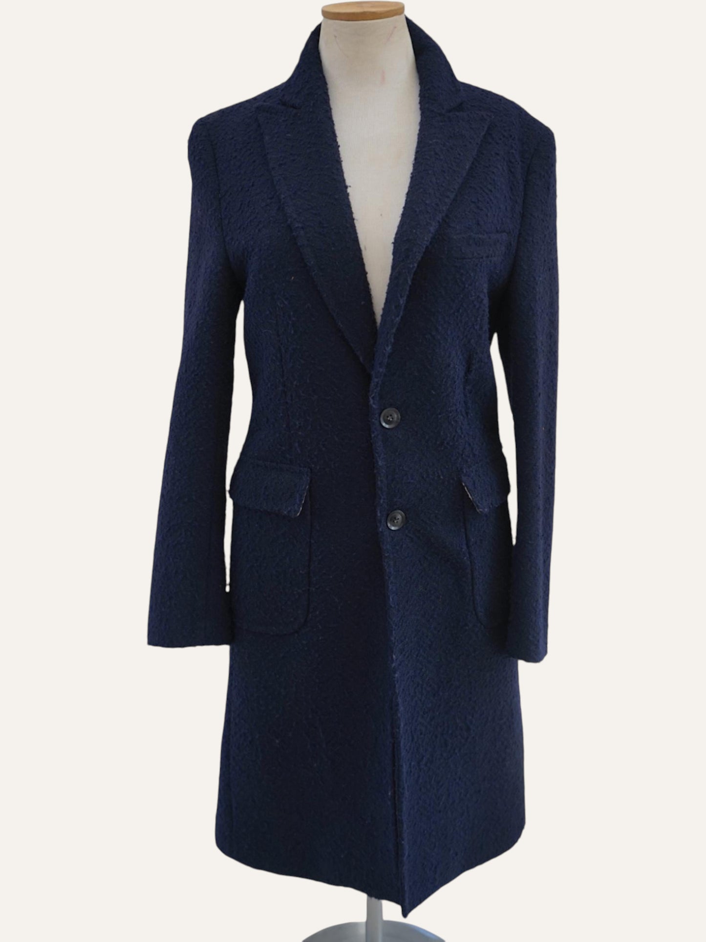 Gianni Feraud Bouclé Midnight Wool Coat