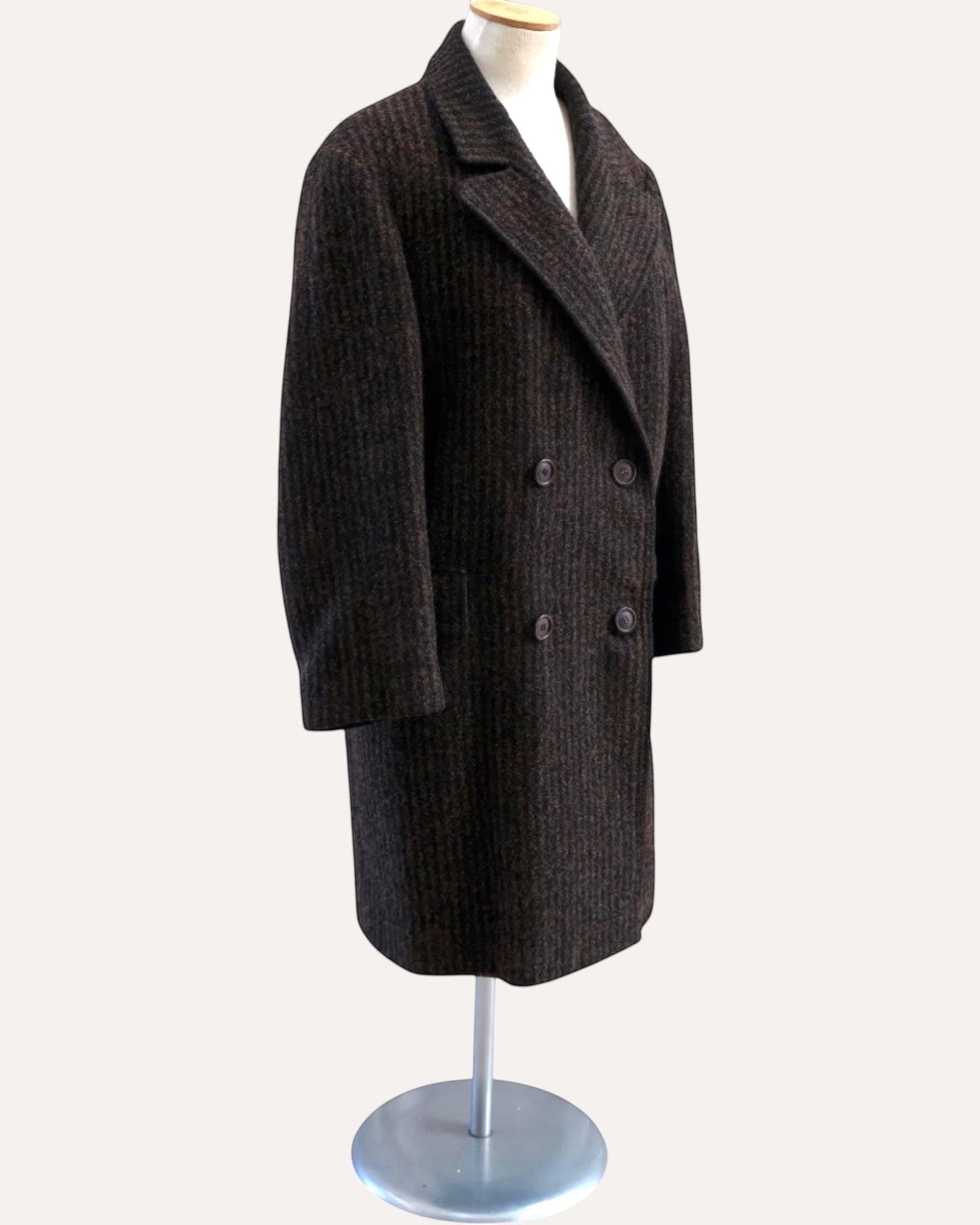 Tandini Ribbed Stripe Wool Coat