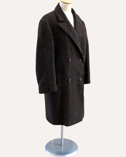 Tandini Ribbed Stripe Wool Coat