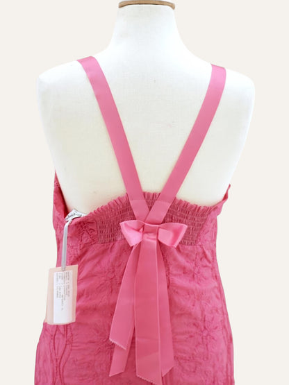 Crinkle Cotton Bustier Midi Dress