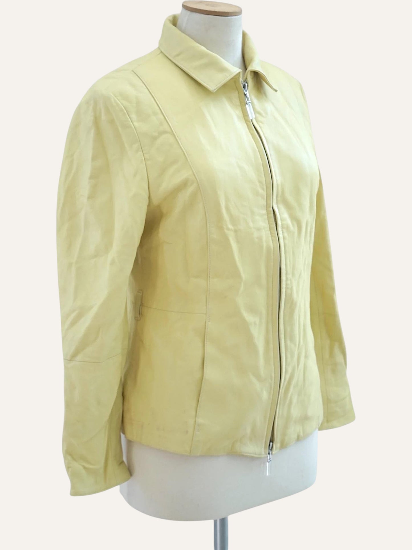 Saffron Leather Biker Jacket