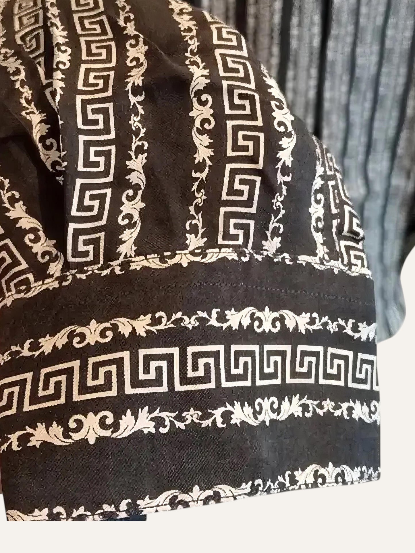 Versace Classic V2 Pure Silk Greek Key Stripe Shirt