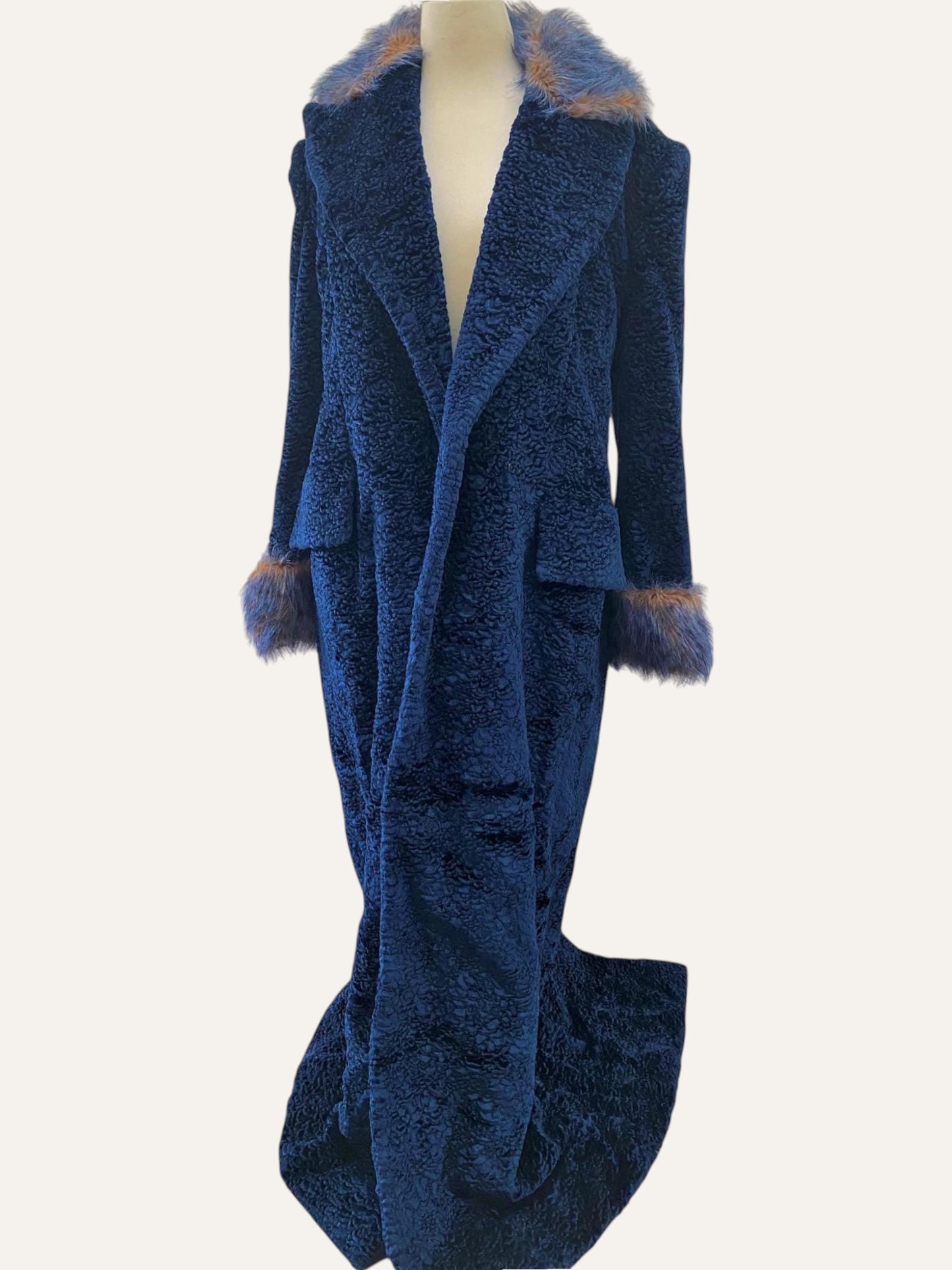Tailor-Made Blue Electric Swakara Fur Coat