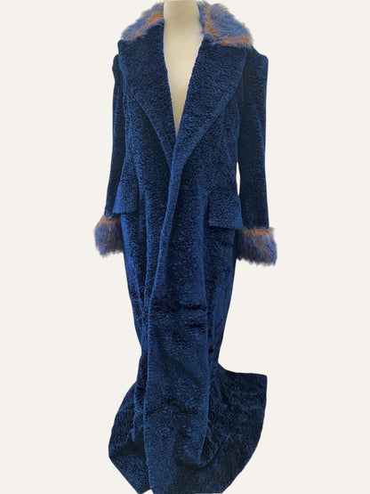 Tailor-Made Blue Electric Swakara Fur Coat