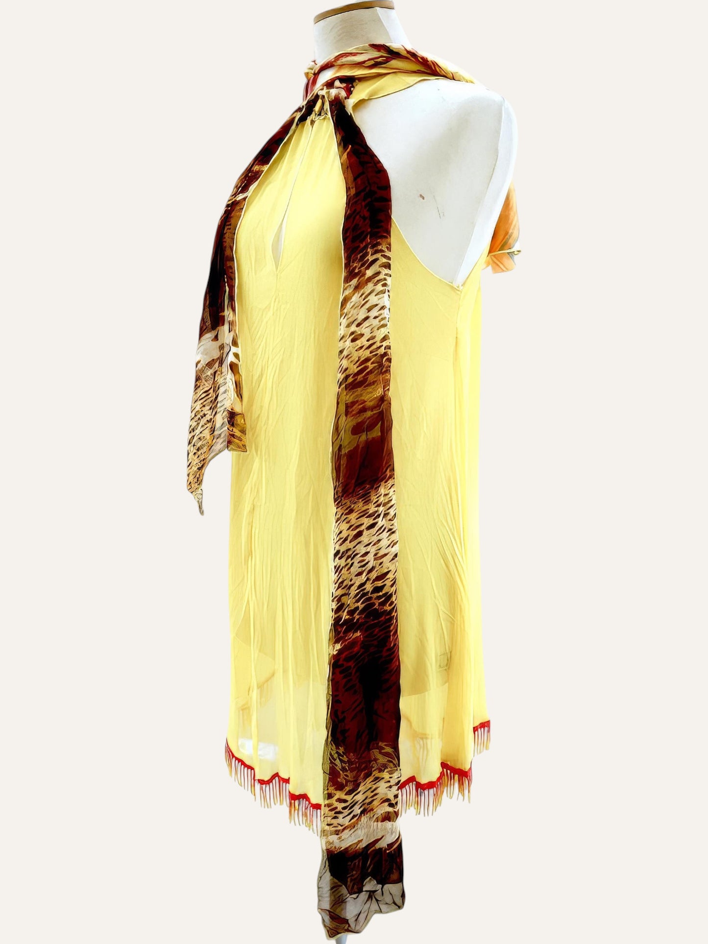Boho Chiffon Fringe Midi Dress