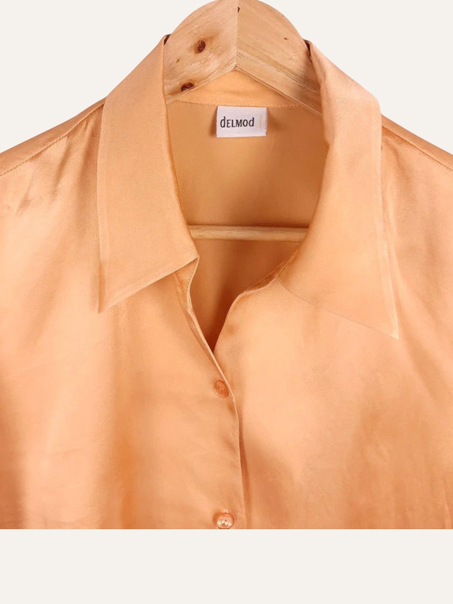 Delmod Pure Silk Satin Shirt in Soleil